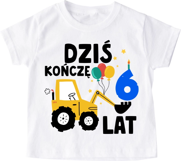 Koszulka URODZINOWA dziecięca ''DZIŚ KOŃCZĘ 6 LAT''