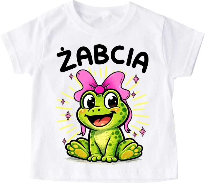 Koszulka dziecięca ''ŻABCIA'' żabka z kokardą