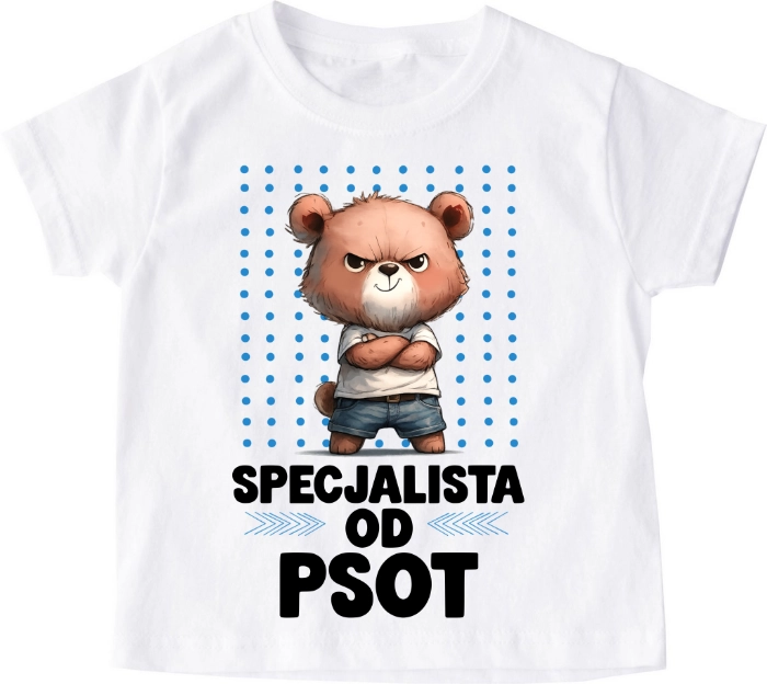 Koszulka dziecięca ''SPECJALISTA OD PSOT '' miś