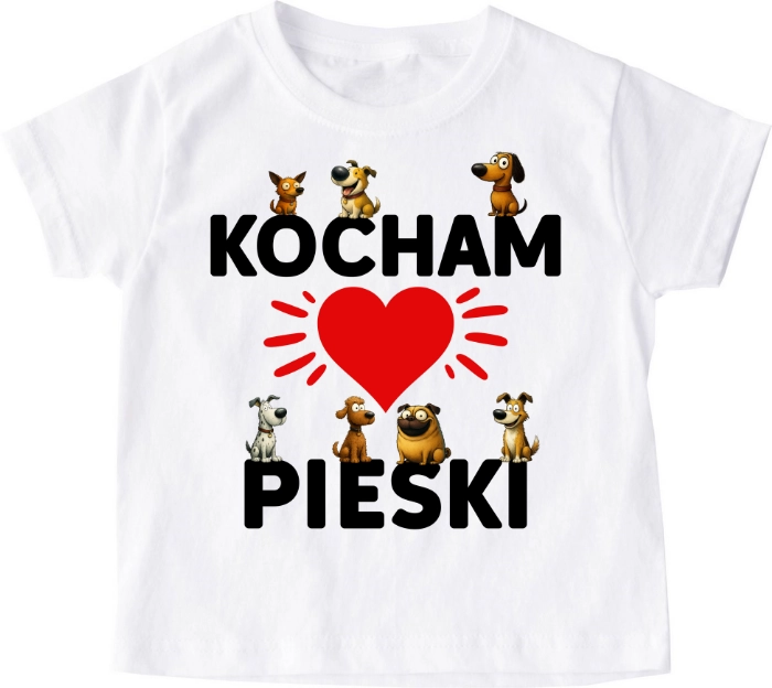 Koszulka dziecięca ''KOCHAM PIESKI''piesełki