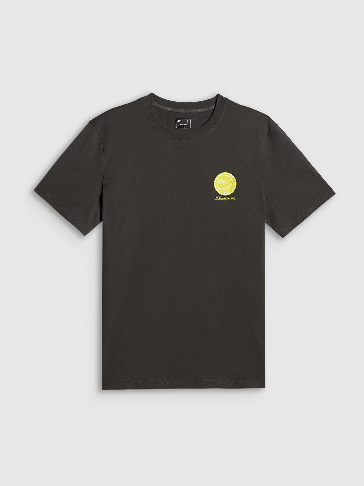 4F T-shirt regular z nadrukiem męski - szary XXL