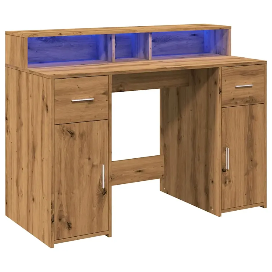 ELIOR Biurko podświetlane 120 cm dąb artisan E7-A01