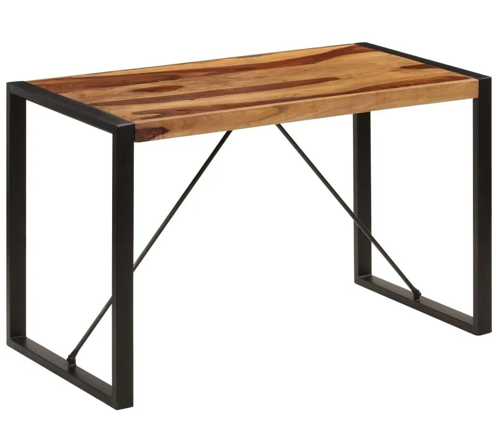 Brązowy stół z drewna sheesham 60x120 – Fulo 2X
