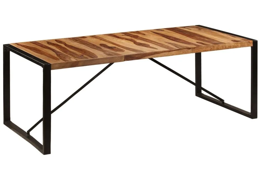 Brązowy stół z drewna sheesham 100x220 – Fulo 7X