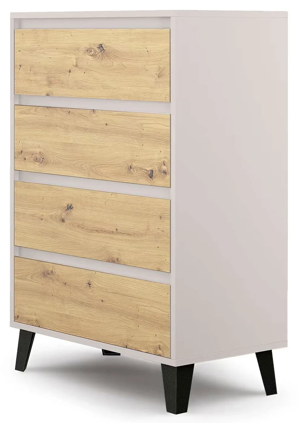 Komoda na czarnych nóżkach kaszmir + dąb artisan D1-L52