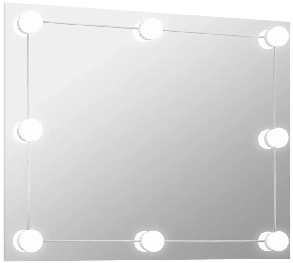 Nowoczesne prostokątne lustro z oświetleniem LED 80x60 cm L4-H97