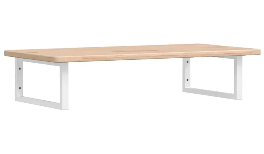 Naturalne drewno półka 100x50 białe uchwyty - Bafo