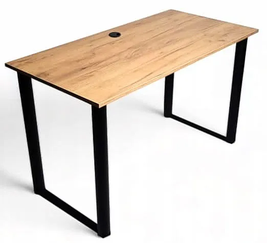 ELIOR Industrialne biurko do pracy 120x60 dąb craft złoty R9-M60