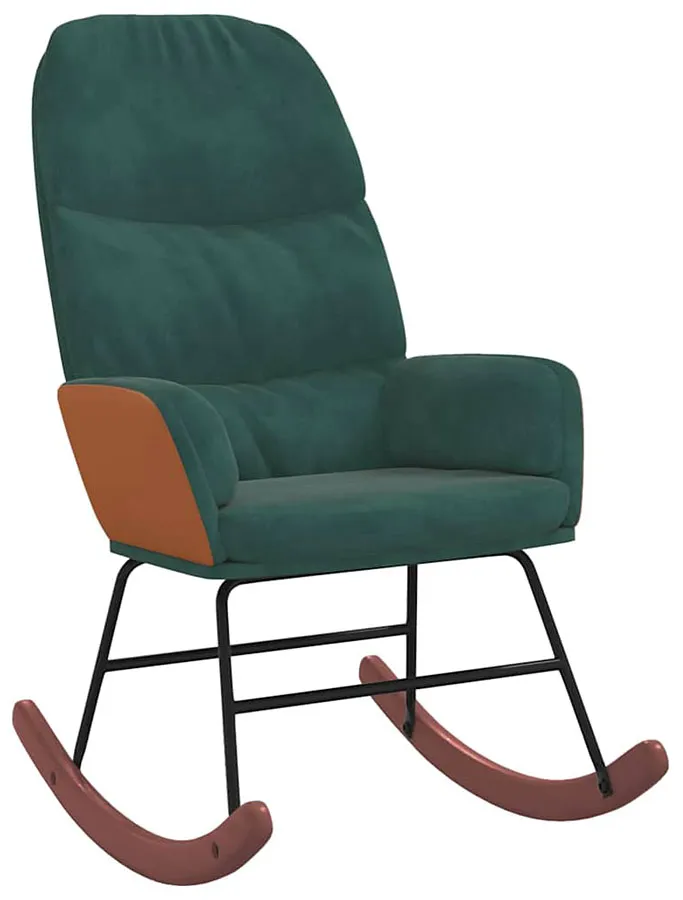 Ciemnozielony bujany fotel do salonu K9-F55