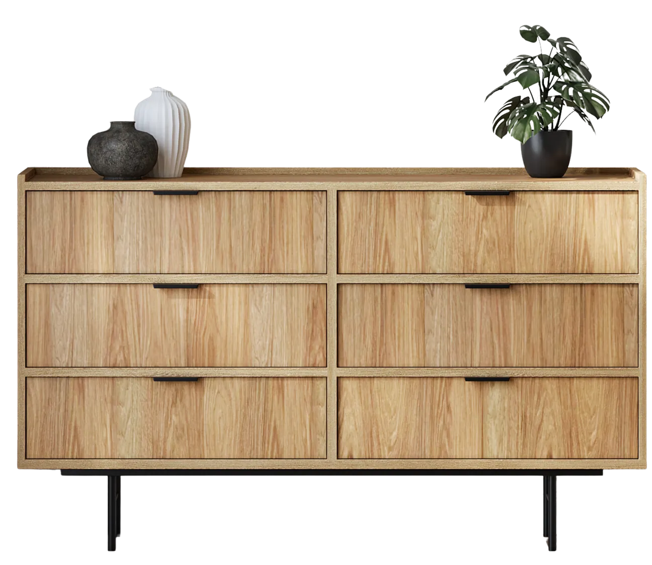 Komoda z 6 szufladami do przechowywania hikora naturalna R5-F71