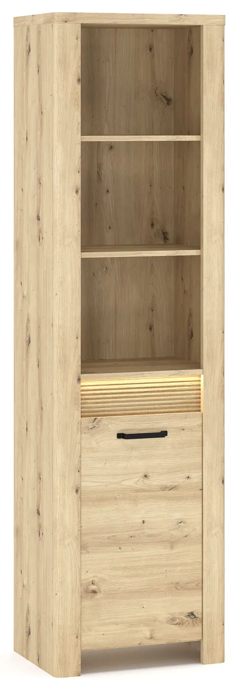 Nowoczesny regał otwarty z LED dąb artisan G6-G21