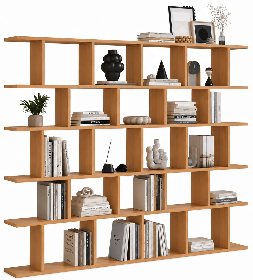 Designerska ażurowa biblioteczka regał na książki olcha S3-W36
