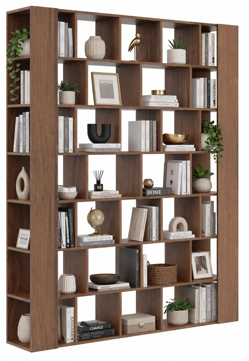 Orzechowy regał biblioteczka do salonu Z1-C52