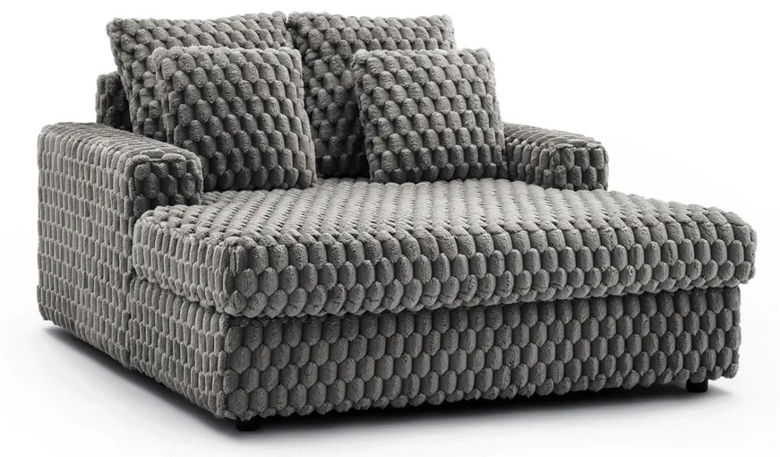Nowoczesny szary fotel pluszowy W5-G44