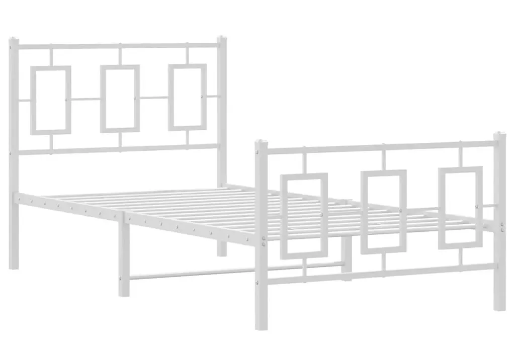Białe metalowe łóżko jednoosobowe 100x200 cm L7-Z62