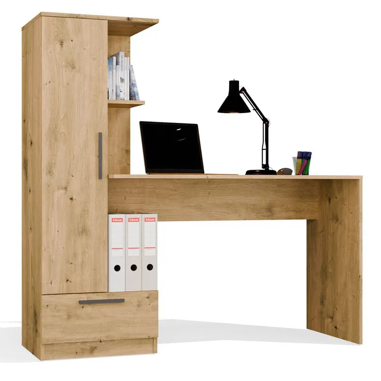 ELIOR Nowoczesne biurko z regałem dąb artisan Z8-S10