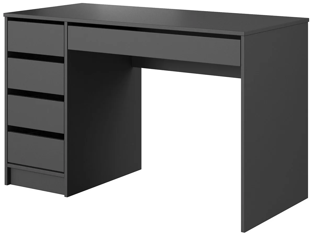 ELIOR Antracytowe biurko komputerowe z szufladami S5-F11