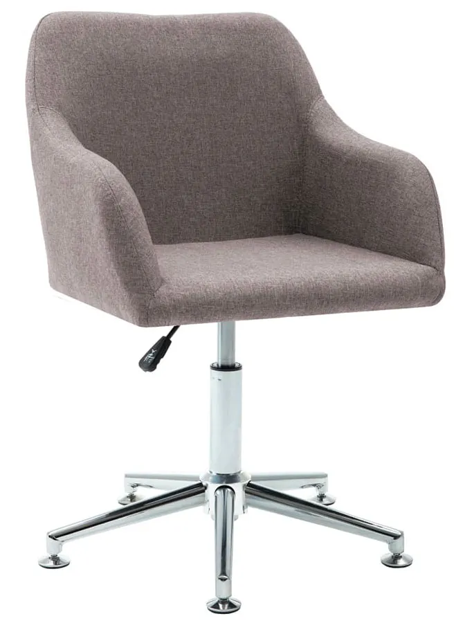 ELIOR Tapicerowany fotel obrotowy do biura w kolorze taupe - Asturix