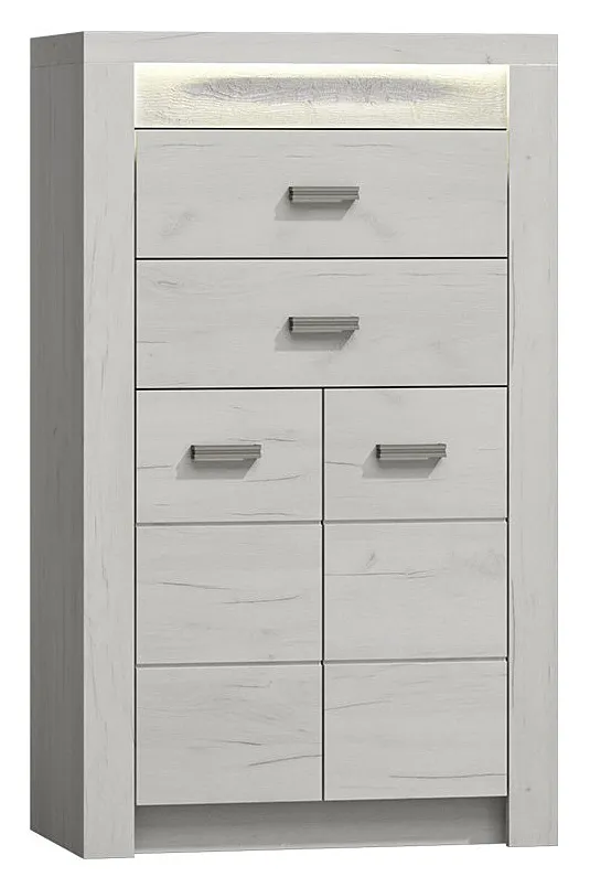 Komoda w dekorze kraft biały - Filin 7X