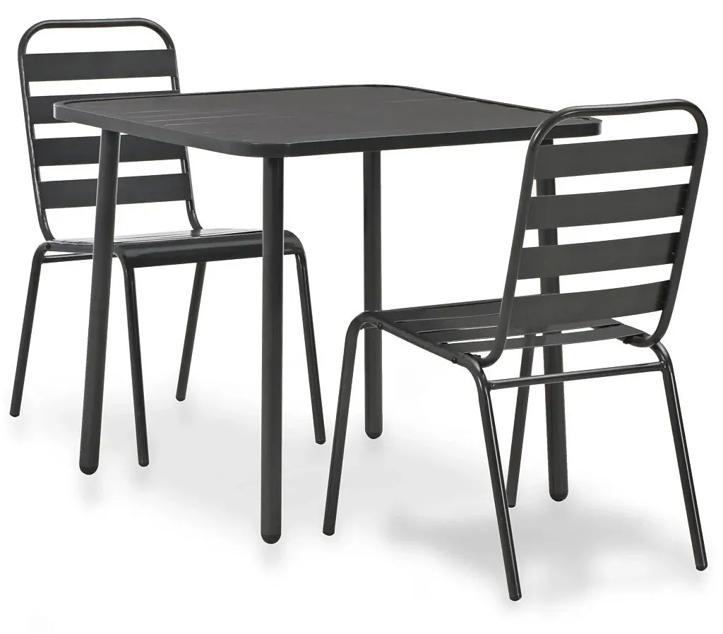 Elior Zestaw metalowych mebli ogrodowych Ewera 2X - szary