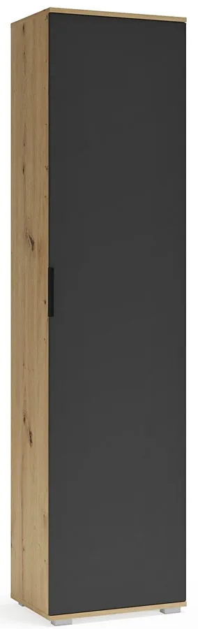 Szafa wąska dąb artisan + antracyt P8-D68