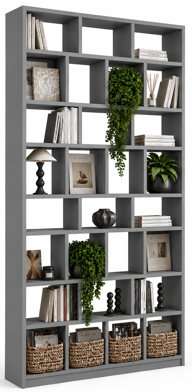 Szary regał biblioteczka w stylu nowoczesnym Z9-S87