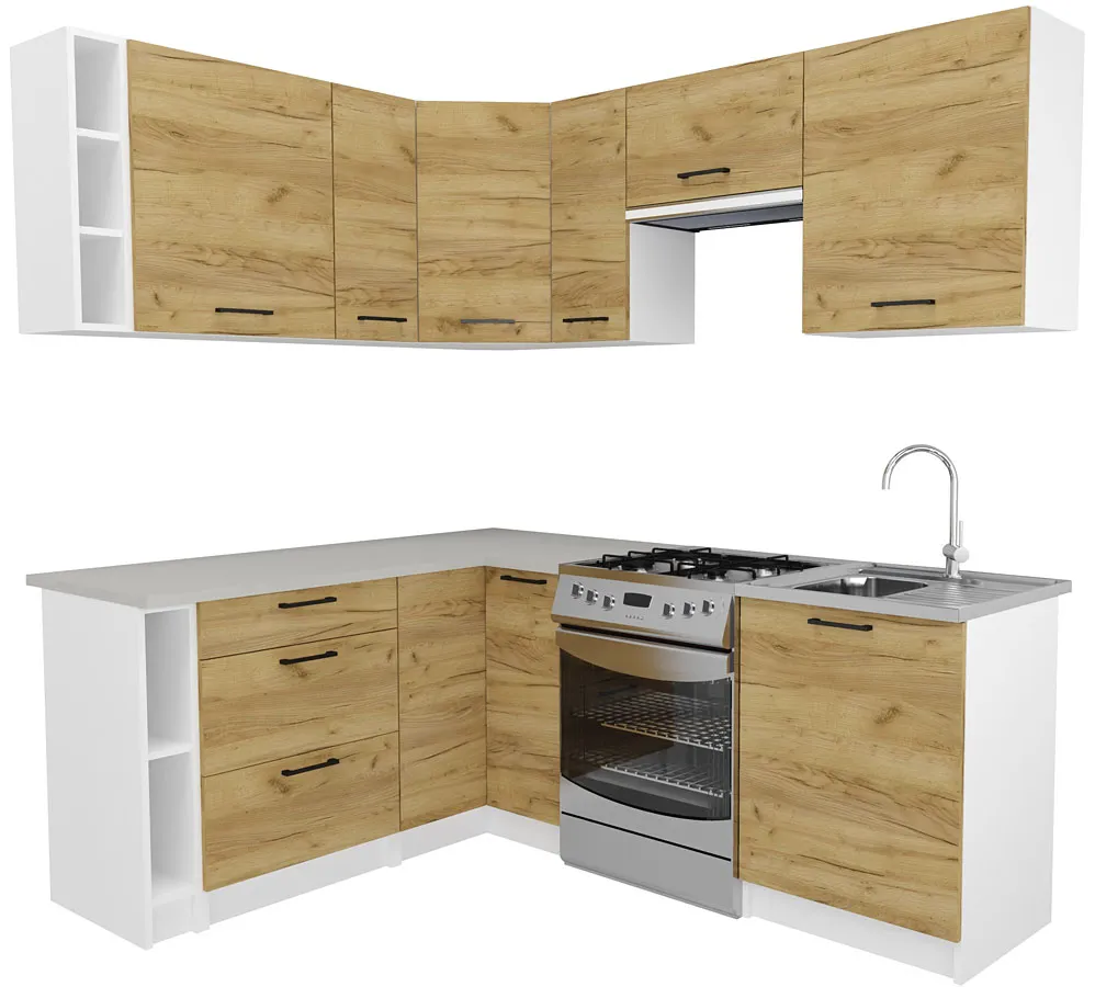 Nowoczesne meble kuchenne dąb craft G5-S48