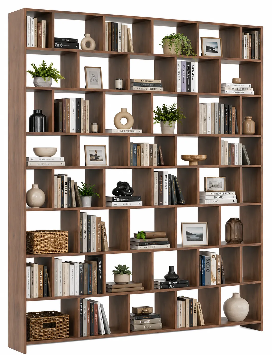 Duży regał na książki biblioteczka orzech F7-B45