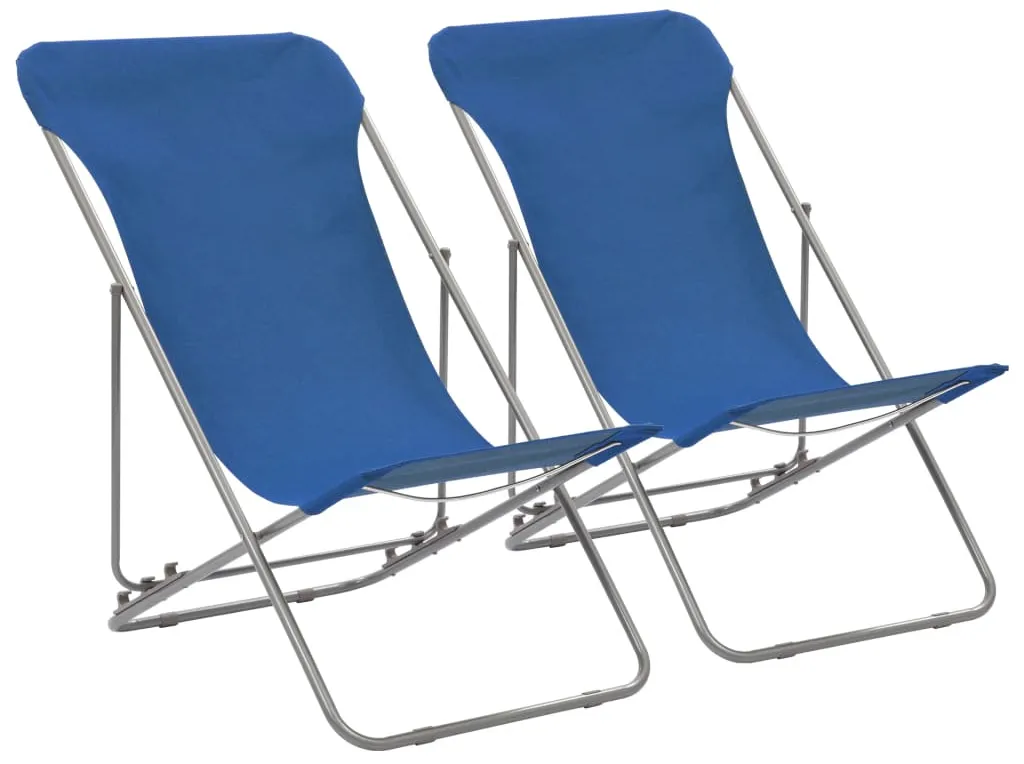 Elior Komplet niebieskich krzeseł plażowych B4-B03