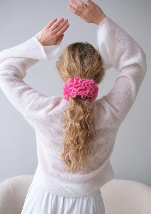 Scrunchie Nasturcja, gumka do włosów, handmade