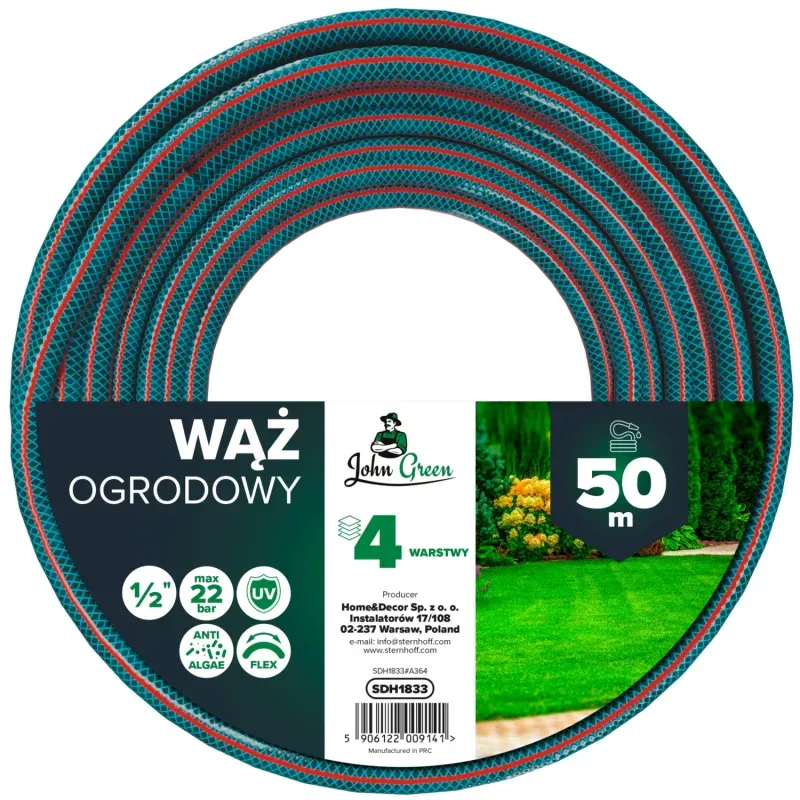 Exsmart Wąż Ogrodowy 4-Warstwowy 1/2