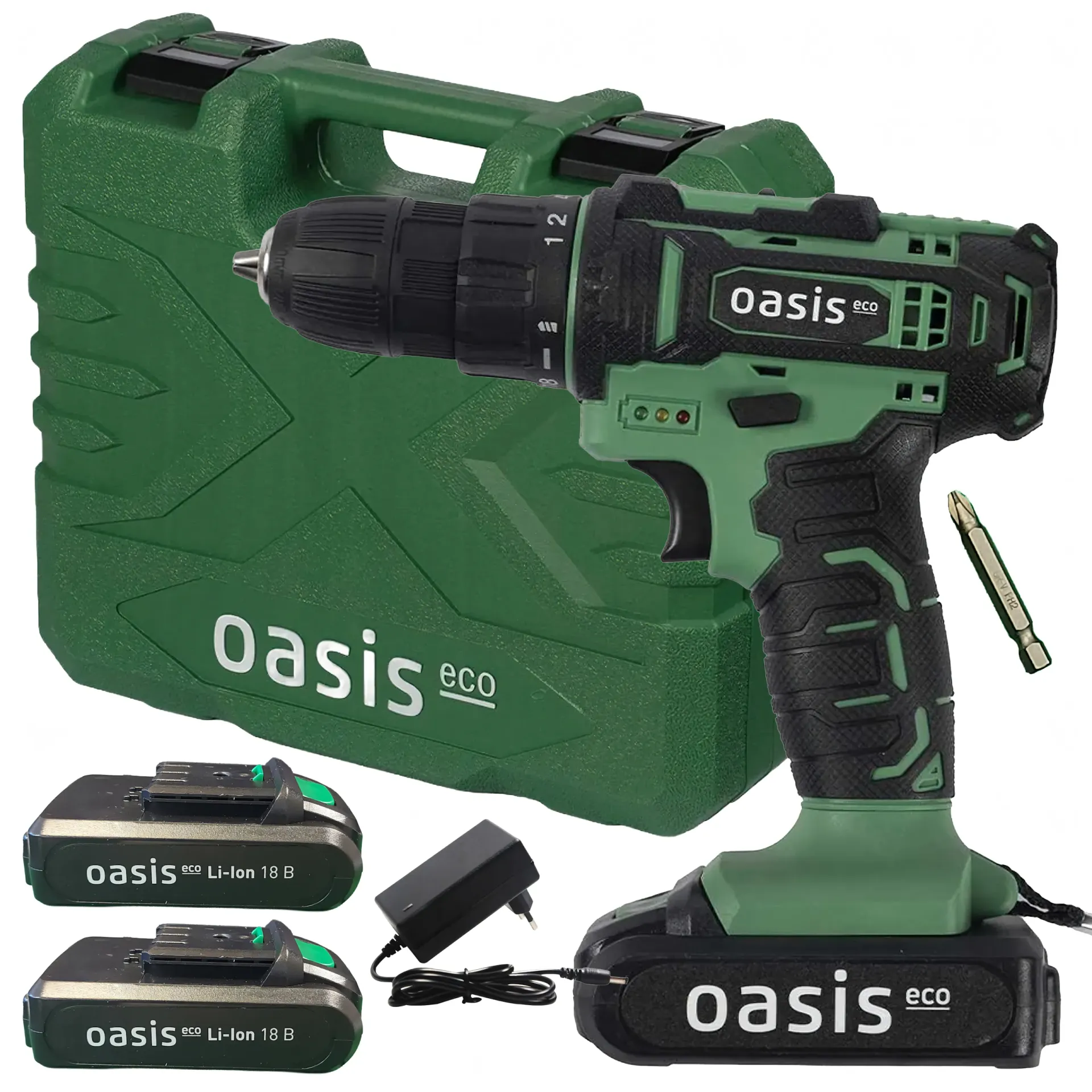 Oasis Wkrętarka Wiertarka Akumulatorowa 18V 2x Akumulator 1.5Ah RC-K-2301