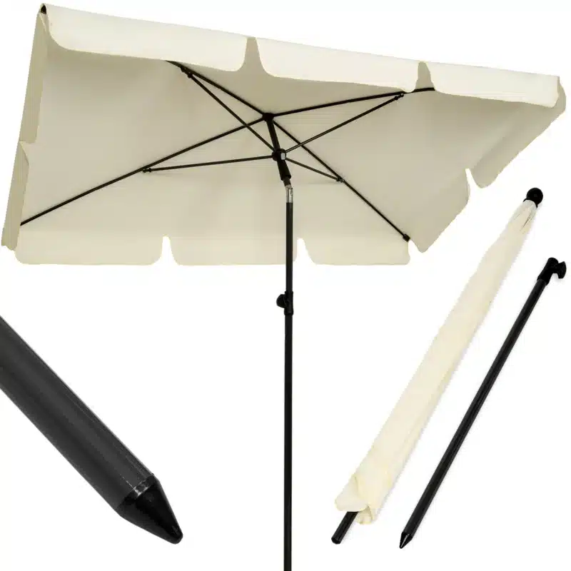 Exsmart Parasol Ogrodowy Balkonowy Łamany Prostokątny Ecru 200x130cm SDH195-ECRU