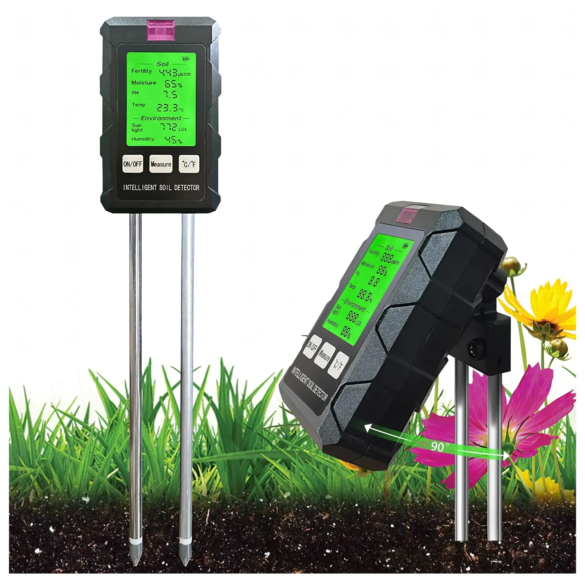 Exsmart Kwasomierz Miernik Tester Gleby Ogrodniczy Ph 6w1 RC-K-2156