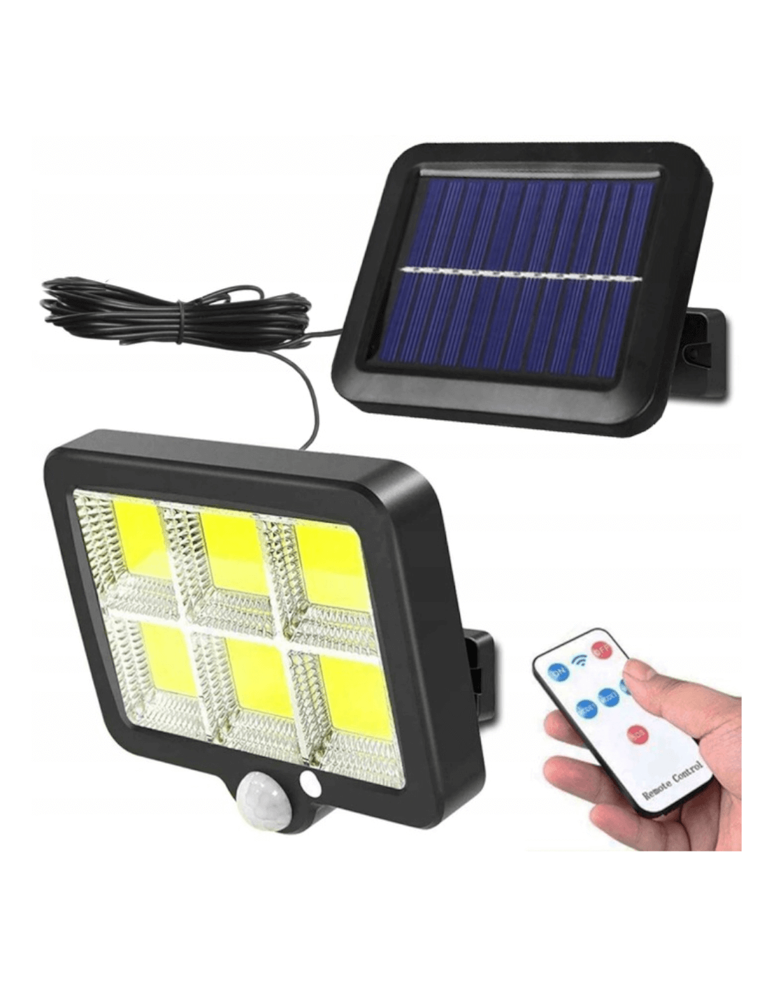 Exsmart Lampa Solarna Uliczna 120 LED z Czujnikiem Ruchu i Zmierzchu