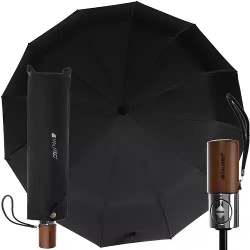 Parasol Składany Parasolka Automatyczna Czarna 12 Drutów 115cm