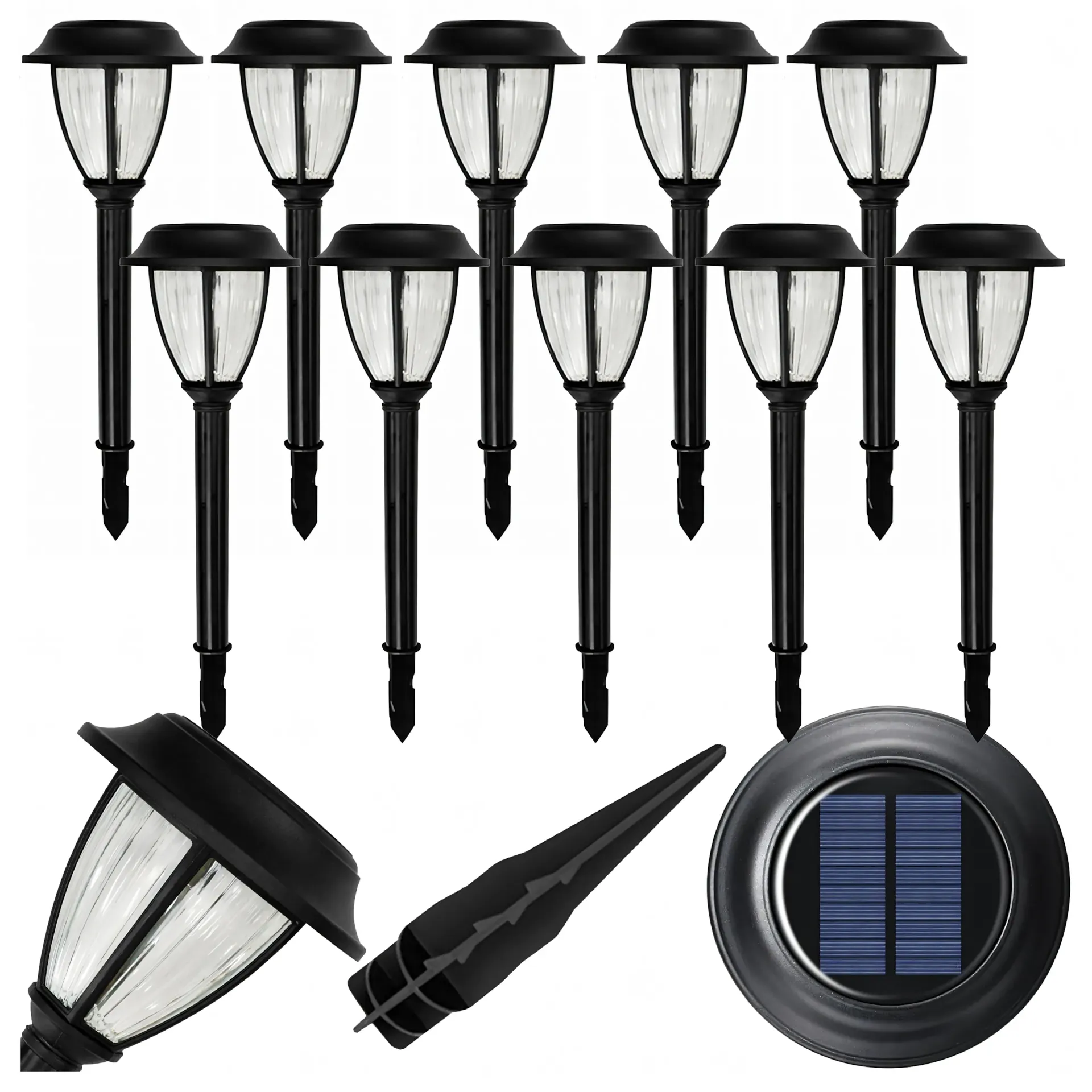 Exsmart Lampa Solarna Ogrodowa LED Wbijana IP44 47cm 10szt. RC-K-2496