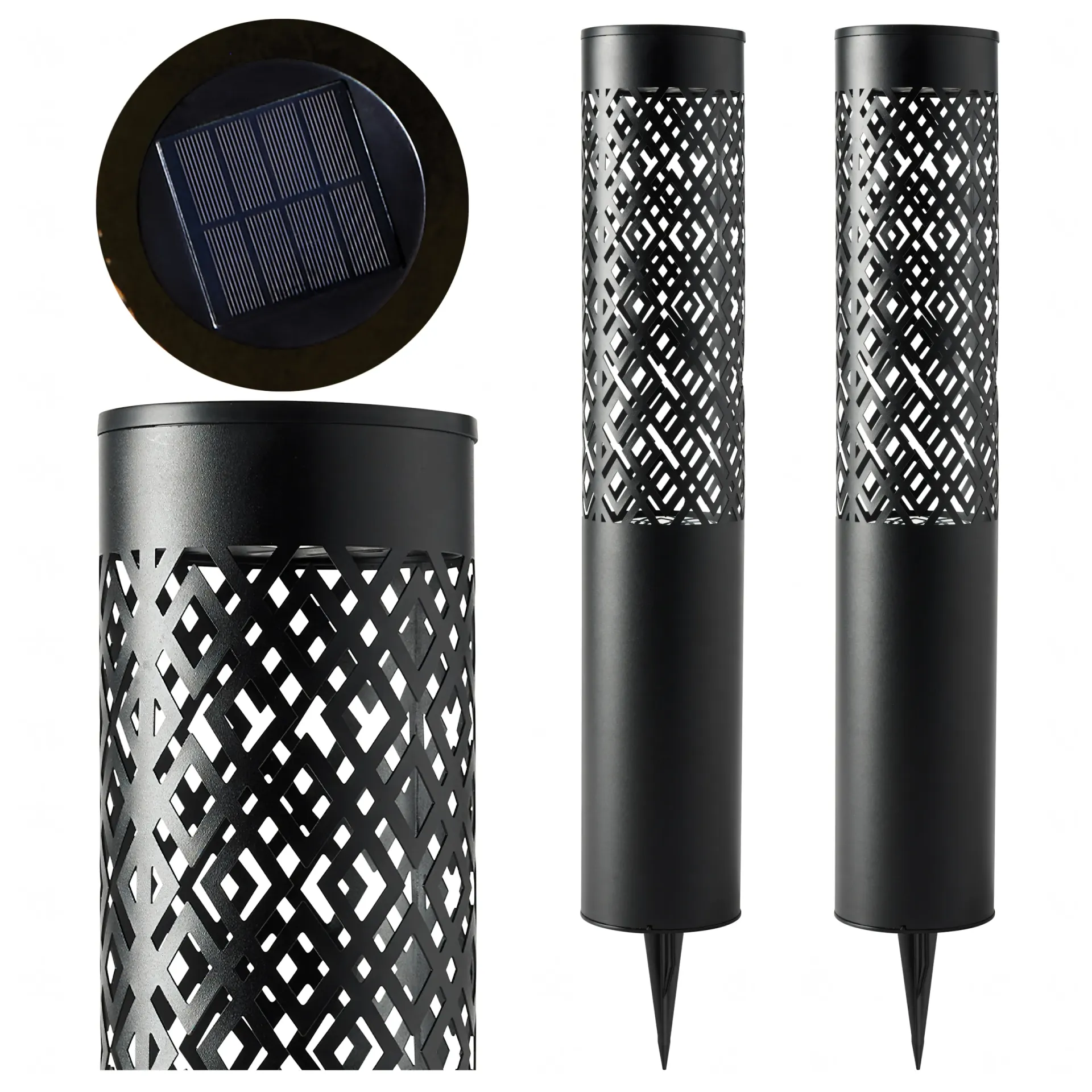 Exsmart Lampa Solarna Ogrodowa LED Wbijana Słupek IP44 71cm 2szt. RC-K-2498