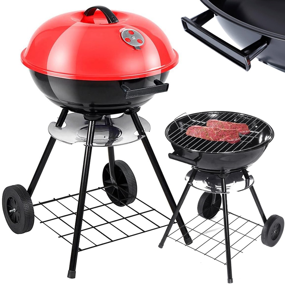 Exsmart Grill Węglowy Okrągły Zamykany Przenośny 40cm 27093