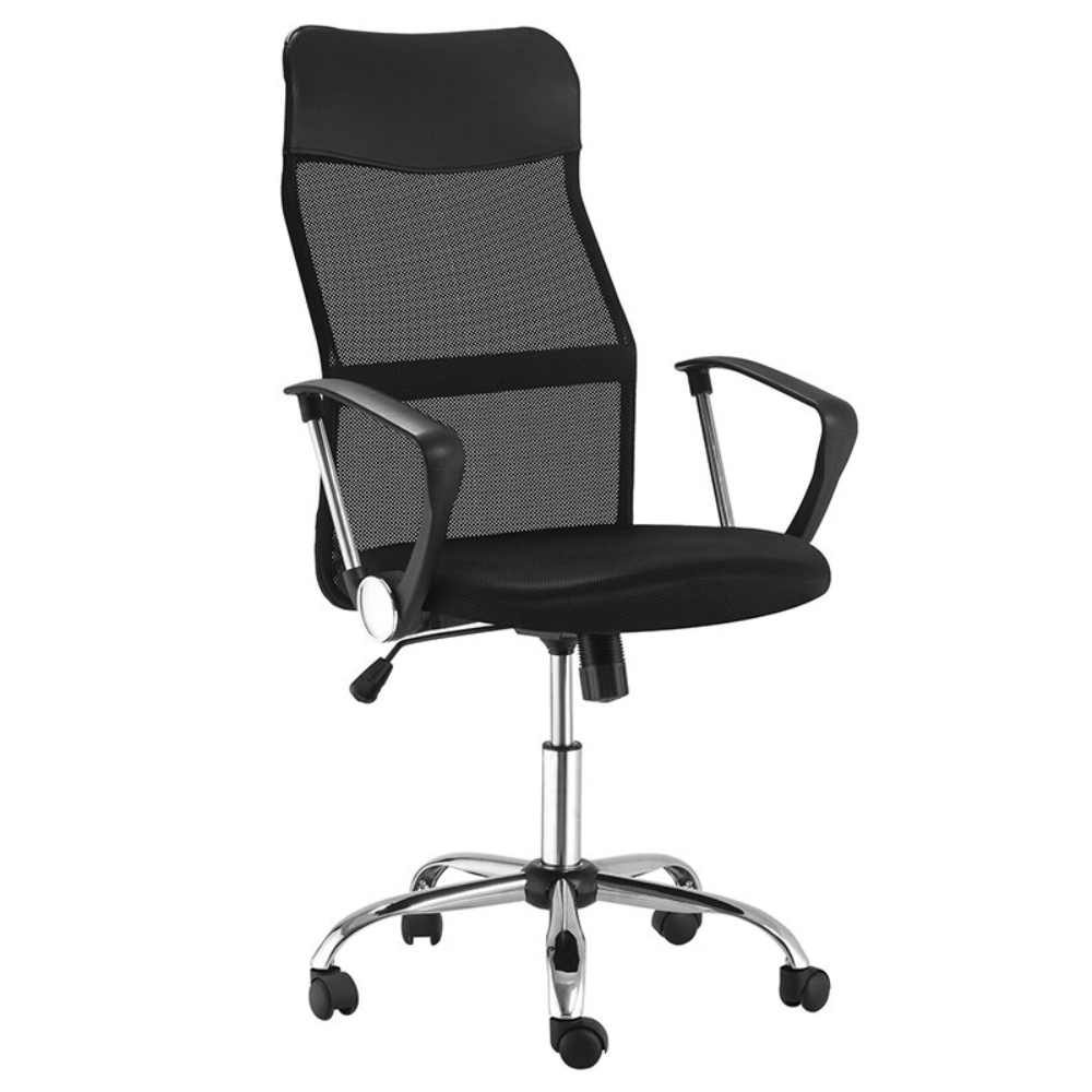 Fotel Obrotowy Biurowy Regulowany Ergonomiczny Czarny