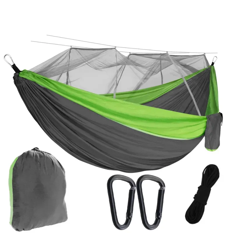 Exsmart Hamak Ogrodowy Turystyczny Dwuosobowy z Moskitierą 270x140cm 200kg SDH115