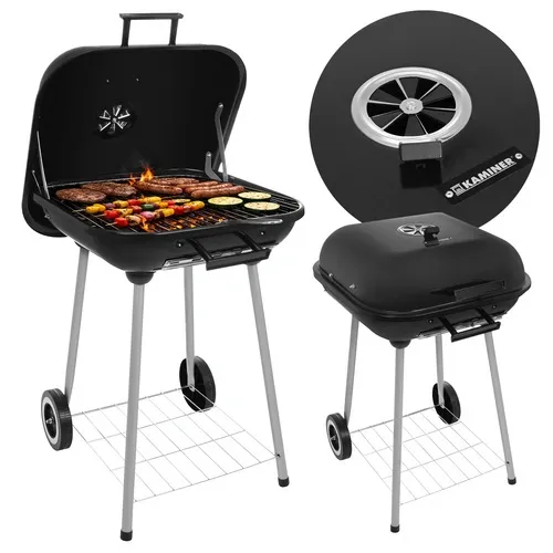Kaminer Grill Ogrodowy Węglowy z Pokrywą 53x77x46cm + Akcesoria 27321