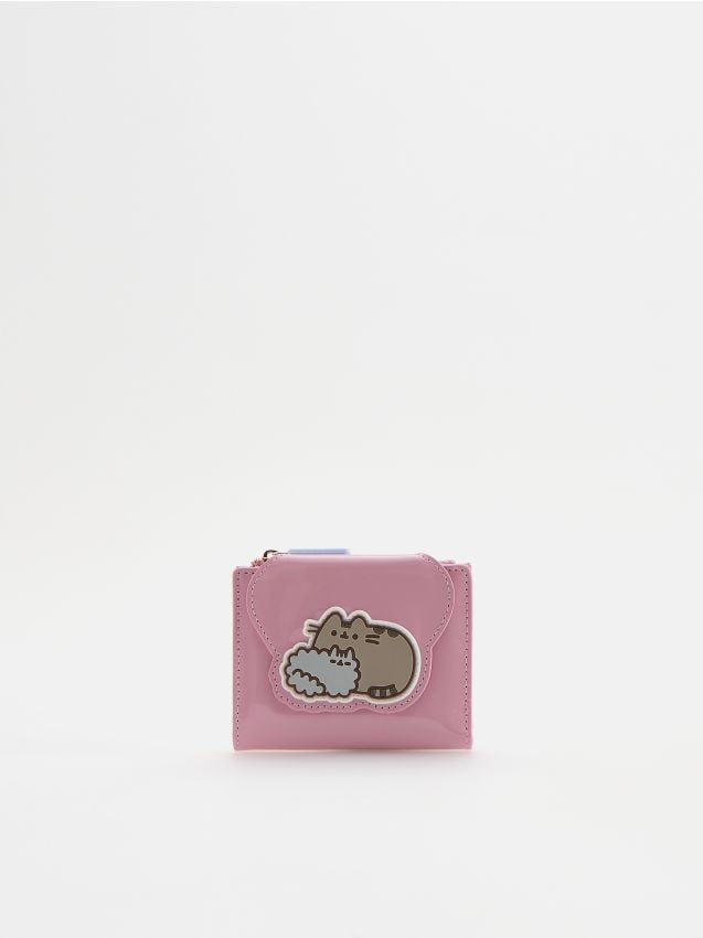Reserved - Portfelik Pusheen z imitacji skóry - brudny róż