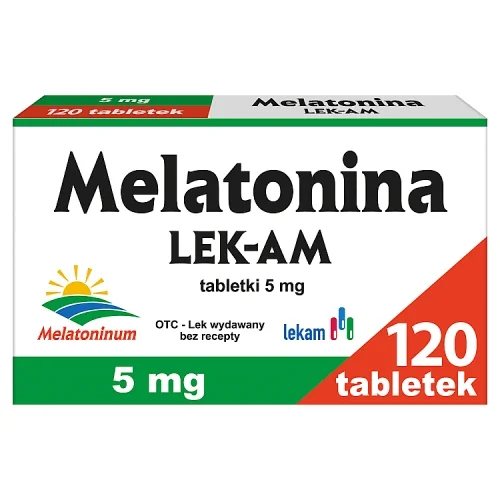 Melatonina LEK-AM 5 mg, 120 tabl. >> 0zł za wysyłkę przy zakupach od 59 zł 