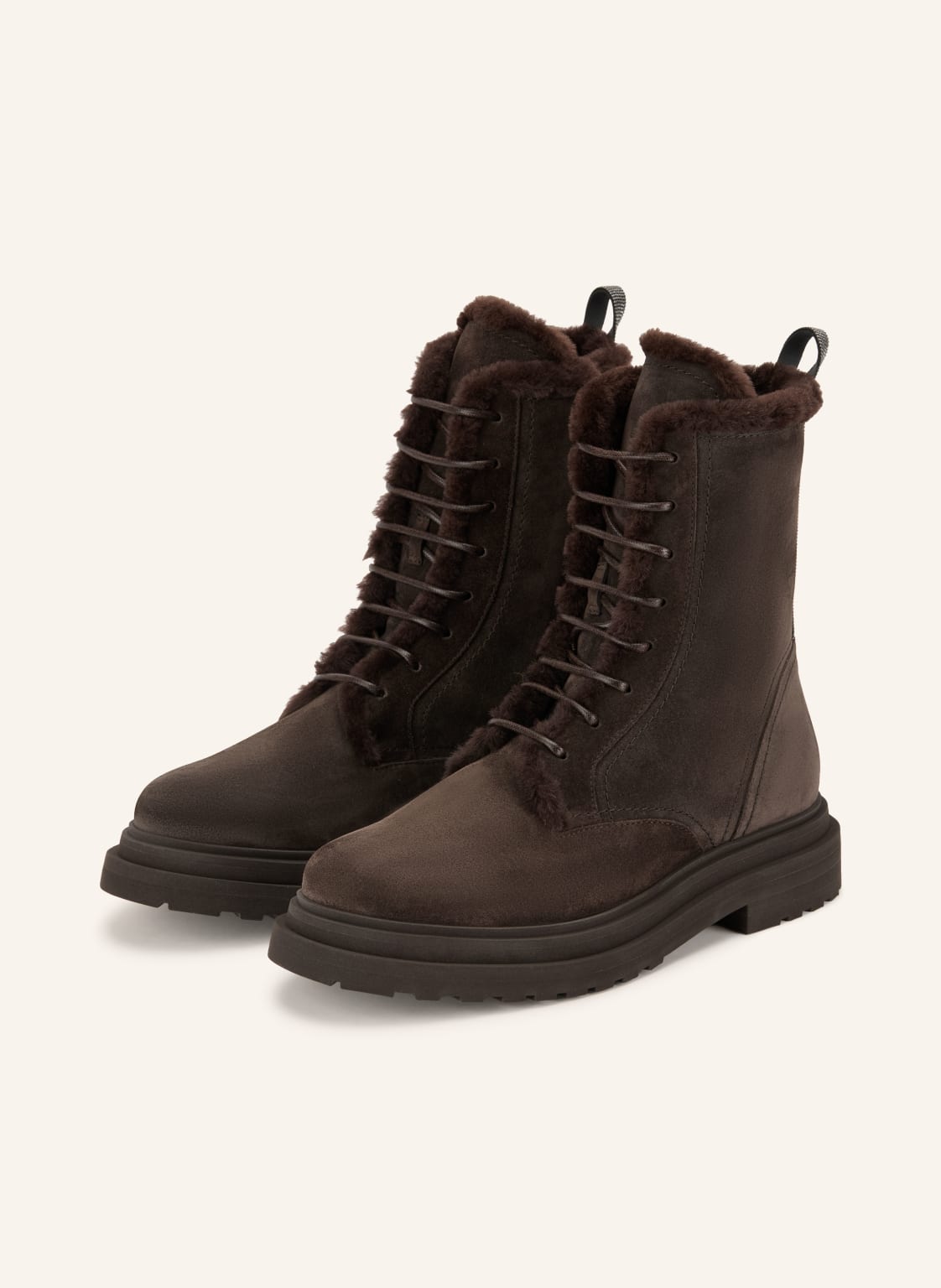 Brunello Cucinelli Botki Sznurowane braun