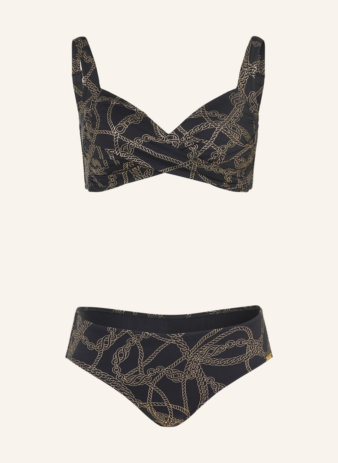 Charmline Bikini Bustier Interlace Chains W Stylu Kopertowym schwarz