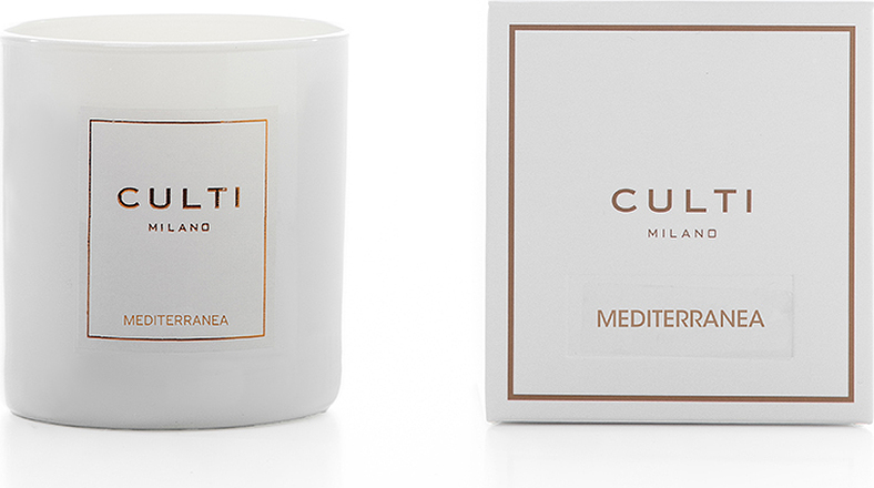 Świeca zapachowa Culti Mediterranea 270 g biała w błyszczącym szkle