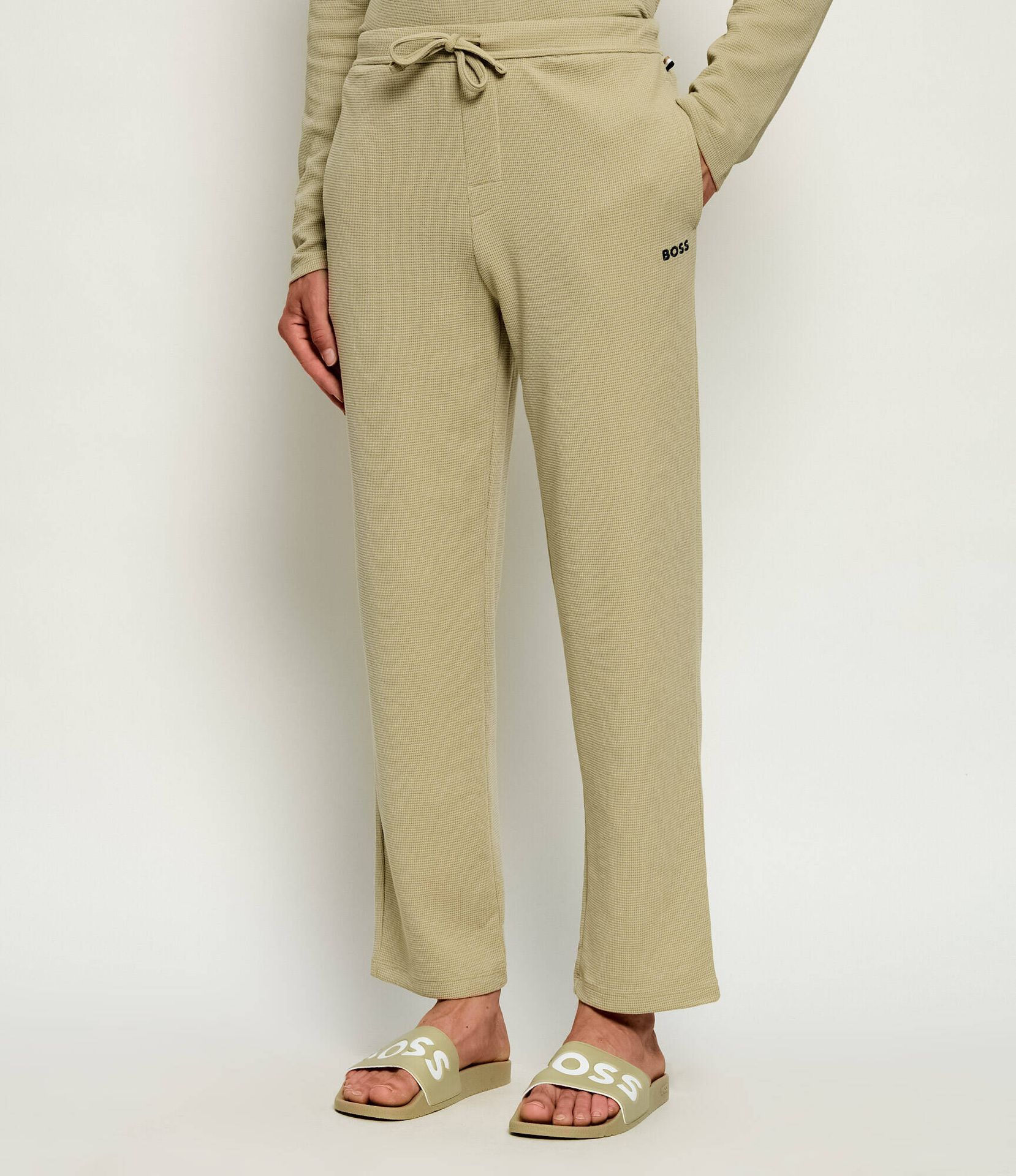 BOSS BLACK Spodnie od piżamy Waffle Regular Fit