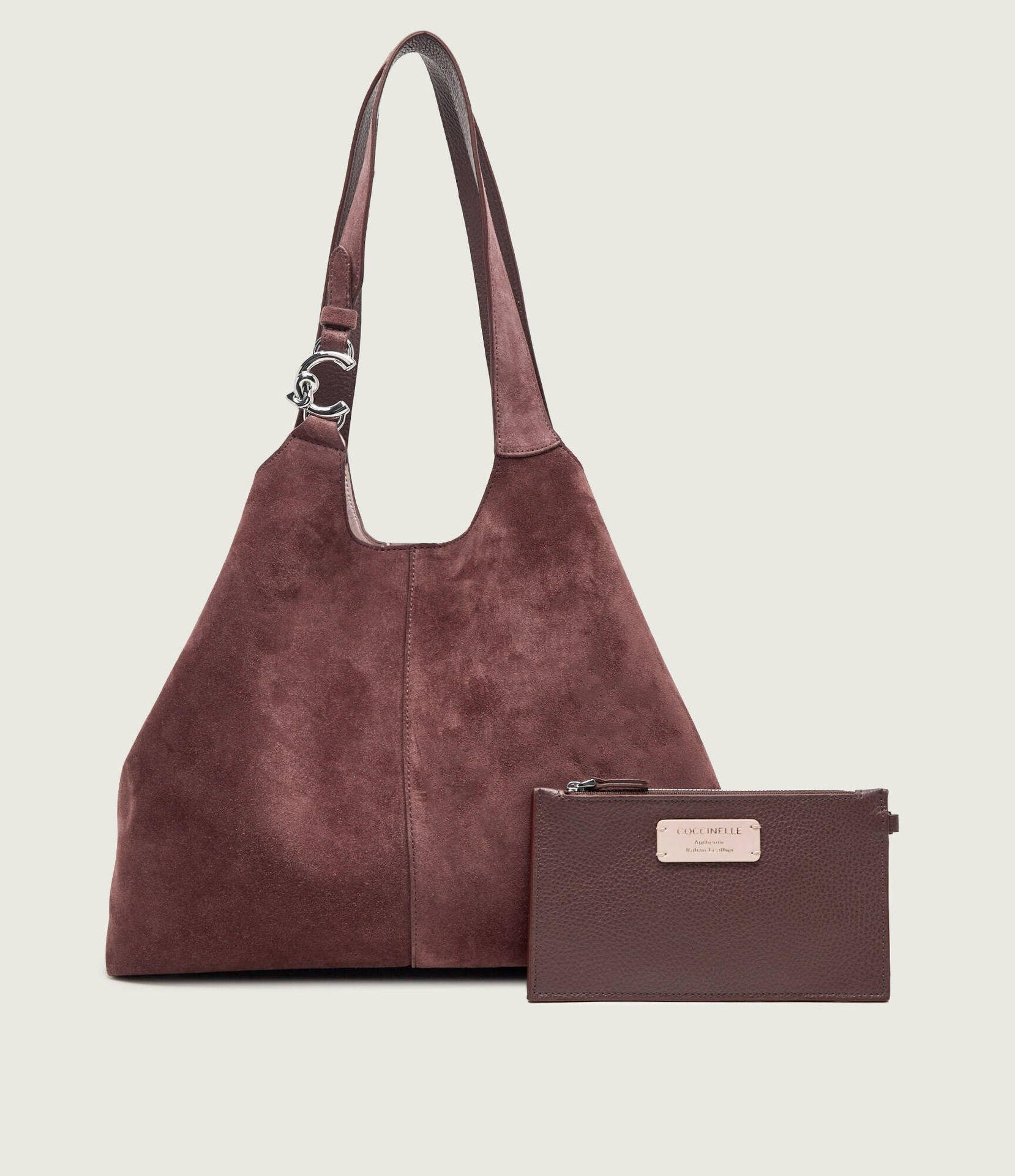 Coccinelle Shopperka + saszetka Coccinelle C-Easy zamsz
