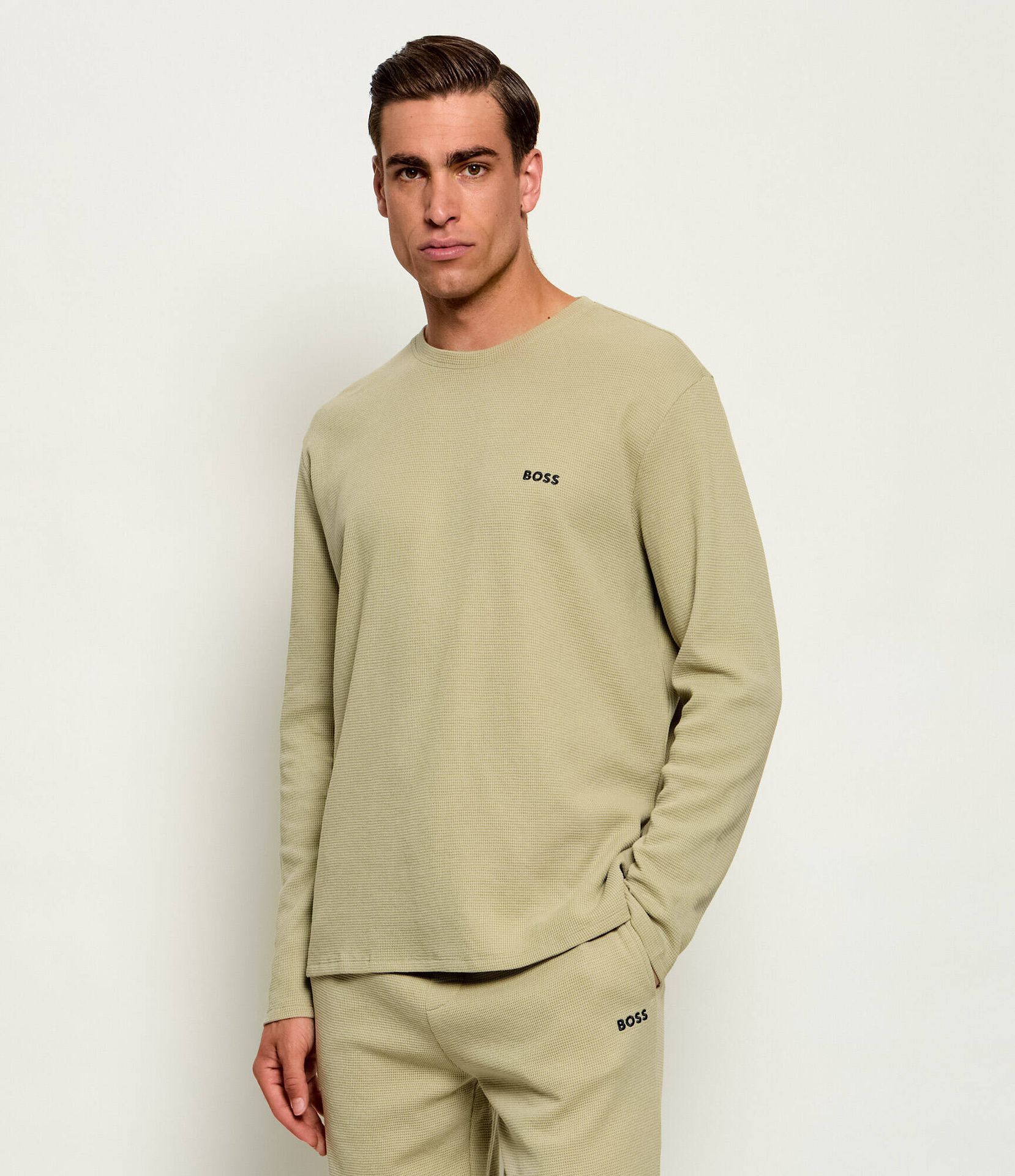 BOSS BLACK Góra od piżamy Waffle Regular Fit